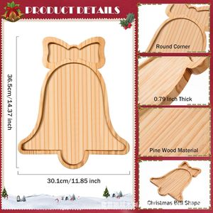 Bandejas Navideñas de Madera - Bandejas Decorativas con Varios Platos para Aperitivos, Dulces, Platos de Papá Noel y Platos para Postres - Product Image 5