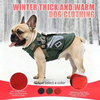 Veste coupe-vent pour chien avec double poche zippée, réfléchissante, en polaire, pour le sport, le poitrail et le dos, chaude pour l'hiver, avec anneau en D