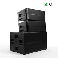 Sistem Speaker Line Array Aktif 10 Inch Ganda 710W Profesional Bertenaga untuk Acara Konser Luar Ruangan