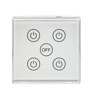 Delay Off Switch Four Gang Timer Switch with Glass Screen Touch 4 Loads OEM ODM Service Customization