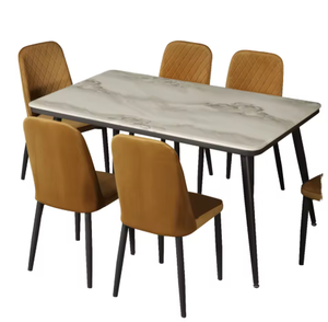 Juego <span class=keywords><strong>de</strong></span> <span class=keywords><strong>Mesa</strong></span> <span class=keywords><strong>y</strong></span> <span class=keywords><strong>Sillas</strong></span> <span class=keywords><strong>de</strong></span> <span class=keywords><strong>Comedor</strong></span> Modernas <span class=keywords><strong>de</strong></span> Lujo, Muebles <span class=keywords><strong>de</strong></span> Bambú <span class=keywords><strong>y</strong></span> Piedra para Restaurante, Hotel <span class=keywords><strong>y</strong></span> Hogar - Product Image 3