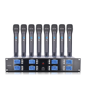 Tai Nghe Uhf <span class=keywords><strong>Microphone</strong></span> Với Màn Hình Mic/8 Kênh Không Dây Cầm Tay Mic Năng Động <span class=keywords><strong>Microphone</strong></span> 801 Hội Nghị Không Dây 8 Kênh - Product Image 1