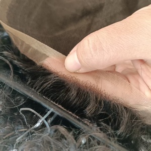 Pequeño Curl Full Lace Afro Mens Hair Toupee 1B Invisible Anudado Hombres Hair Toupee - Product Image 6