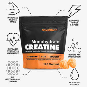 Suppléments de bonbons gommeux au monohydrate de créatine à faible teneur en sucre de marque privée 5g par portion Augmentation musculaire pour hommes femmes - Product Image 2