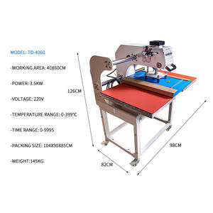 Mesin Press Panas Semi-Otomatis Pneumatik TianDao TD-4060 Double Station 40x60cm Platen Baru untuk <span class=keywords><strong>Kaos</strong></span> - Product Image 2