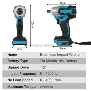 300Nm Logo personalizzato 21V Brushless Cordless chiave a percussione resistente ad alta coppia strumento di chiave <span class=keywords><strong>elettrica</strong></span> per la riparazione di auto automobilistiche - Product Image 6