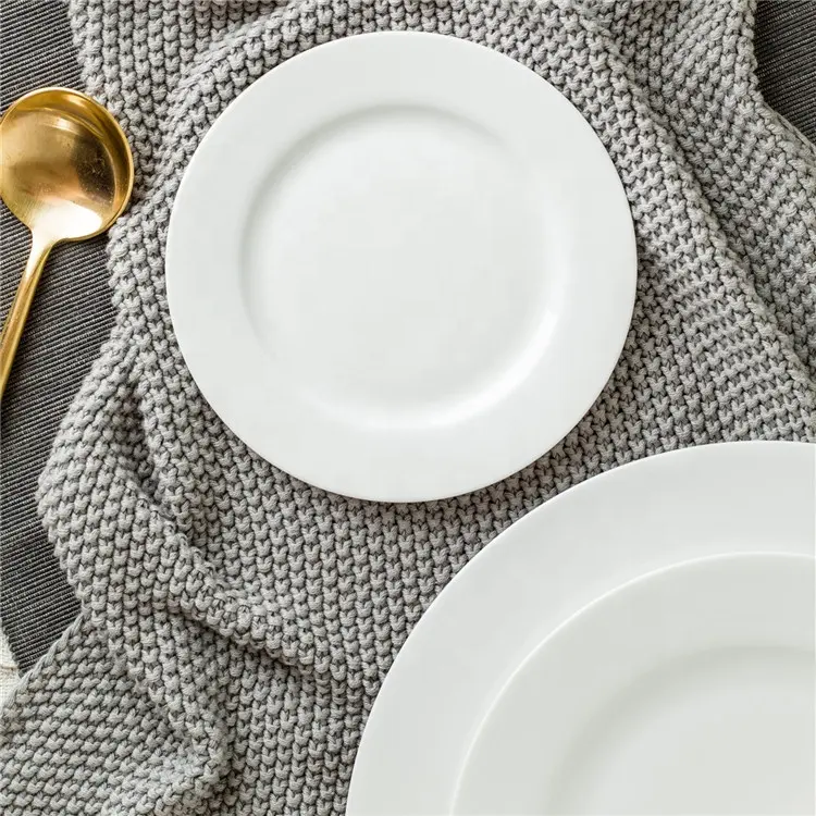 Customized restaurant günstige fine bone china weiß 10.5 zoll abendessen platten für verkauf