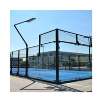 Fournisseur de terrains de padel en acier panoramique, conception personnalisable avec option de toit, OEM/ODM accepté, taille 10x20