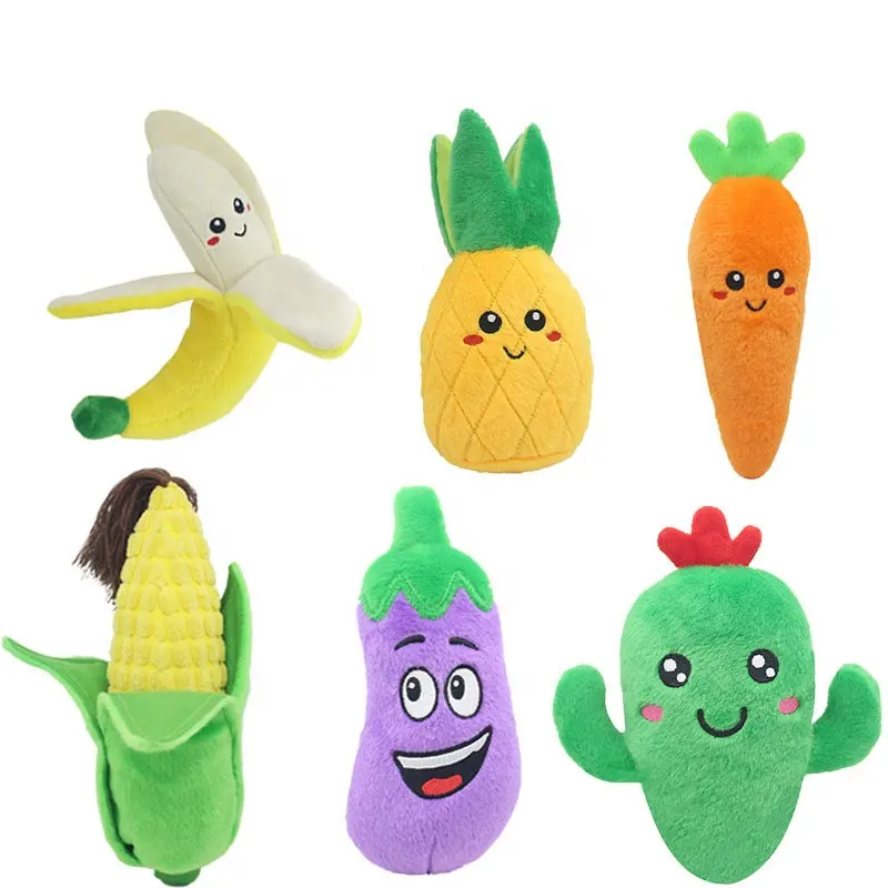 Wholesale Luxury Pet Interactive & Movement Toys Pet Plush Vocal Fruit Vegetable & Cactus Squeaky Dog & Cat Toy Supplies