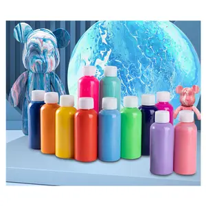 Juego de pintura acrílica de calidad personalizada, 30ml, 60ml, 100ml, pintura de oso violenta metálica, pintura acrílica fluida premezclada de alto flujo