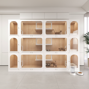 Premium Indoor-Katzengehege-Möbel mit Glas-Katzenhaus und Holz-Katzenkäfig für Zoohandlungen, Katzenhotels und den Heimgebrauch - Product Image 6