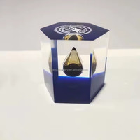 Trophée en acrylique personnalisé LANDU avec goutte d'huile, récompenses en résine solide transparente, presse-papier fabriqué en Chine, moulé pour souvenir