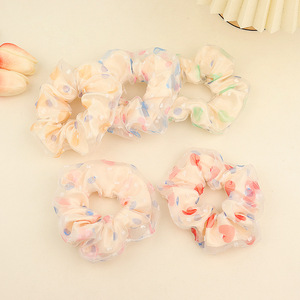 Ethereal Spot Tulle Scrunchie Hair Tie Premium Women's No-Damage Ponytail Holder Sweet Style Elastic Hair Band - Product Image 1