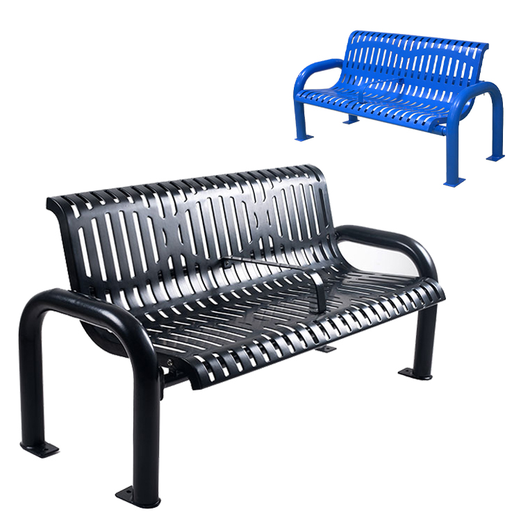 Уличная мебель, Современная оцинкованная стальная скамейка, сиденье для публичного сада, железная длинная скамейка для патио, сиденье для наружного парковки, металлическая скамейка, стул