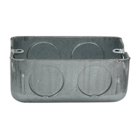 Caja de Conexiones de Acero Galvanizado Anticorrosión, Resistente al Fuego, Duradera, de 2.0 mm de Espesor, con 7 Orificios, 3.5x2x1.5 Pulgadas, de Una Sola Unidad, 3/4 de Pulgada