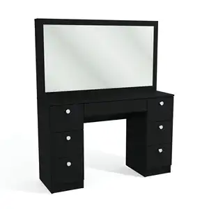 Modern black and white large simple wooden study home office furniture working computer desk table with drawer for bedroom