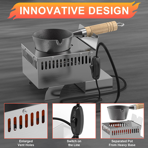 Fornace Classica Elettrica per Fusione di Piombo per Stampi da Pesca e Stampi per Proiettili, Forno in Acciaio Inossidabile per Fusione di Metalli Fai-da-te - Product Image 3