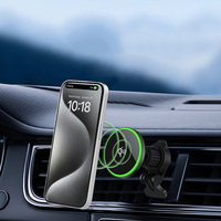 Chargeur de voiture magnétique sans fil compact 15W Portable rapide LED court-circuit sûr avec prise ue adaptateurs automatiques pour montres