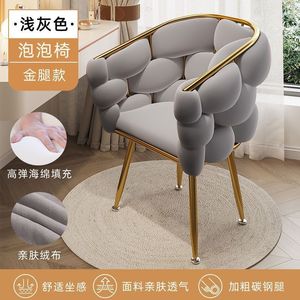 Fauteuil de salon Z Nordic Luxury Home Furniture en tissu velours vert avec pieds en acier inoxydable doré, chaise de salle à manger de loisirs - Product Image 5