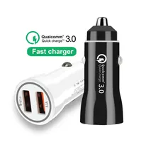 जल्दी चार्ज 3.0 कार चार्जर के लिए मोबाइल फोन दोहरी Usb कार चार्जर QC3.0 क्यूसी 3.0 तेजी से चार्ज एडाप्टर मिनी यूएसबी कार चार्जर