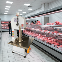 Scie à os électrique commerciale en acier inoxydable, machine industrielle de découpe de viande et d'os congelés, scie à os de table pour boucher