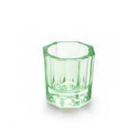 Asinail Foretrend Verre Cristal Mat Plat Tasse Avec Couvercle Métallique Acrylique Liquide Poudre Verre Dappen Plat Pour Nail Art