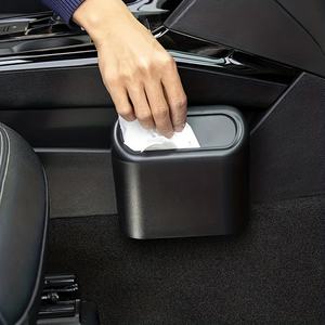 Cubo de Basura Colgante para Coche al por Mayor con Tapa Abatible, Contenedor de Almacenamiento Interior de ABS con Tapa para Oficina y Hogar - Product Image 6