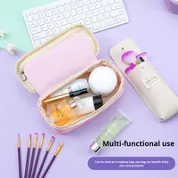 Étui à crayons personnalisé avec logo, grande capacité, couleur macaron assortie, toile extensible, transformable, boîte à papeterie simple