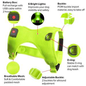 Arnés LED Flashseen para perros iluminado, arnés recargable por USB para mascotas, chaleco reflectante iluminado para perros que brilla intensamente - Product Image 5