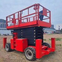 Élévateur à ciseaux extérieur de 8m pour table élévatrice agricole Ciseaux verticaux manuels Élévateur à ciseaux compact tout terrain boueux