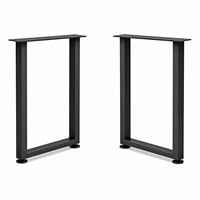 Pieds de table industriels en acier robuste CHICAURA, 28x18 pouces, capacité de charge de 1000 lb, acier de calibre 14, lot de 2 (noir), Chine