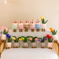 Jouet en peluche personnalisé en forme de plante succulente en pot : Tulipe, Plante à fleurs carnées, Arbre à barbe de dragon, Jacinthe, Campanule, Ananas, Cactus, Décoration d'étagère