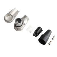 4 5 Pin Zinc Alloy Cover XLR Cannon Silver Plating Male-Female Plug Right Angle Connector for Guitar Audio Speaker