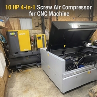 Compresor de Aire de Tornillo Trifásico de 16 bar, 7.5kw, 10 hp, 40 pies, con Tanque Secador de Aire, Motor Portátil Incluido