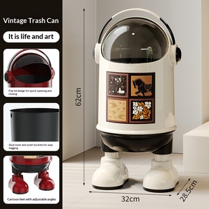 ถังขยะพลาสติกแบบฝาพับลายการ์ตูนนักบินอวกาศสุดฮิตปี 2026 ความจุขนาดใหญ่ - Product Image 6