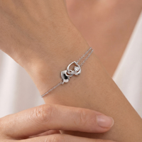 Bracelet chaîne réglable en forme de cœur romantique avec pendentif en pierre CZ délicat pour femme, plaqué or, tendance, cadeau de mariage, vente en gros