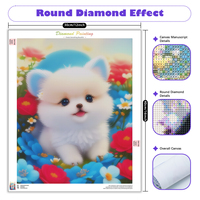 Kit de Peinture Diamant Chenistory Chiot – Décoration Artistique, Broderie Diamant Animaux, Artisanat Complet Rond, Cadeau, Décoration Maison, Œuvre d'Art