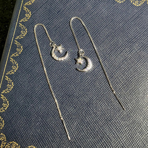<b>Star</b> Moon Chain Tassel Long Earrings for Women Sweet Designer <b>Fashion</b> Jewelry - Product Image 4