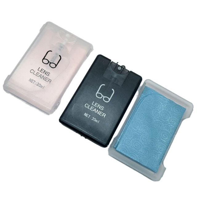Good Quality Eco-Friendly Alcohol Free 20ml Liquid Lens Spray Cleaner Kit Custom Print Microfiber Cloth for Glasses Screen