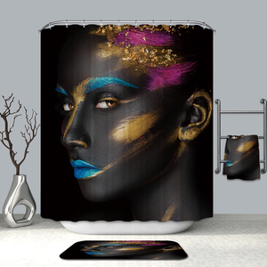 Sell Well New Type <strong>Fabric</strong> Printed African Girls <strong>Shower</strong> <strong>Curtain</strong> - Product Image 3