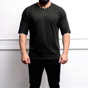 Camiseta de Manga Corta Oversize para Hombre, Venta al Por Mayor OEM, Logotipo Personalizado, Tejido de Poliéster/Algodón, Secado Rápido, Cuello Redondo - Product Image 1
