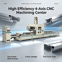 Centro de Fresado CNC de 4 Ejes y 3 Lados para Perfiles de Aluminio para Ventanas, Muros Cortina y Terrazas Acristaladas