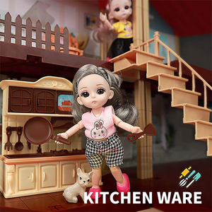 Casa de Muñecas Grande de 2 a 4 Pisos, Juguete de Princesa, Casa de Muñecas 3D DIY con Luces y Muebles, Juguete con Buenos Muebles - Product Image 3