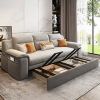 Lit pliant à double usage Extravagant Iron Luxury Light High-End Sense Small Apartment Internet Celebrity Belt Storage Sofa Bed