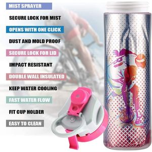 ขวดน้ำและแก้วน้ำสเปรย์กันรั่วมีสี BPA ฟรีสำหรับเล่นกีฬากลางแจ้ง2025ใหม่ - Product Image 4