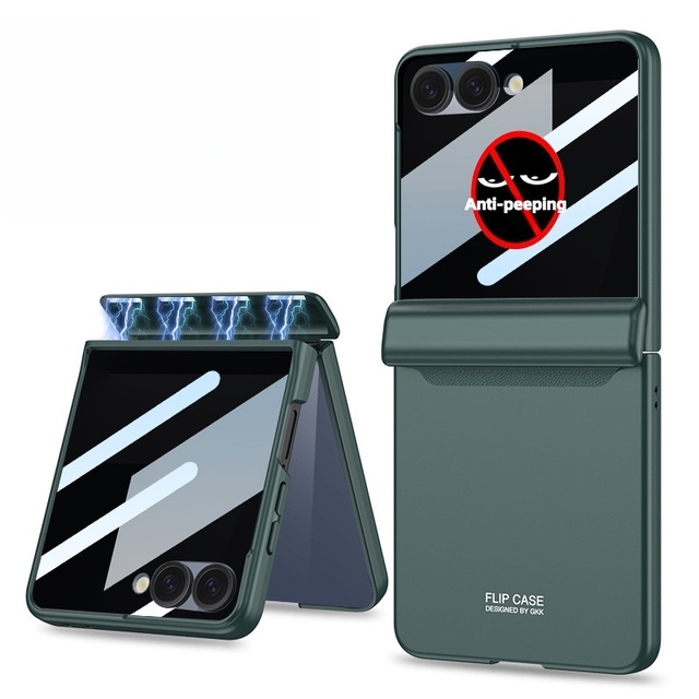 Magnetic Hinge Full Coverage Phone case With Privacy Screen Protector for Samsung Case Z Flip 7 & Z Flip 6