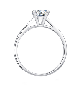 <b>925</b> Sterling <b>Silver</b> Romantic Wedding Engagement Band Jewelry 1CT D Color Round High Quality Moissanite <b>Ring</b> for Women - Product Image 1