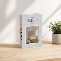 Boîte de rangement pliable en lin imitation livre décoratif, boîte à livres factices creuses à emballer à plat pour l'aménagement de l'étagère et la décoration intérieure