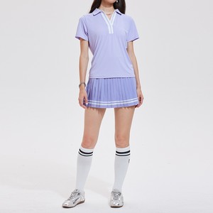 Set Pakaian Tenis Wanita Lengan Pendek Bahan Spandex/Nylon Bernapas, Rok Lipit, Celana Pendek dengan Kantong, Pakaian Lapangan Khusus, Promo Hot Sale - Product Image 6