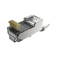 Konektor Jaringan 8P8C CAT8 10G RJ45 Terlindung, Steker Modular Ethernet RJ45 Jantan